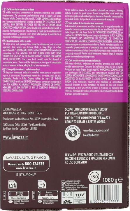 Valori nutrizionali e ingredienti Lavazza Gran Espresso Intenso (150 x Porta.)