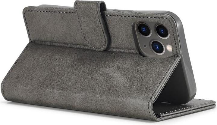 Image du produit Ueli Express iPhone 12 / iPhone 12 Pro Livre Etui en cuir véritable avec porte-carte Gris (Apple iPhone 12 Pro, Apple iPhone 12)