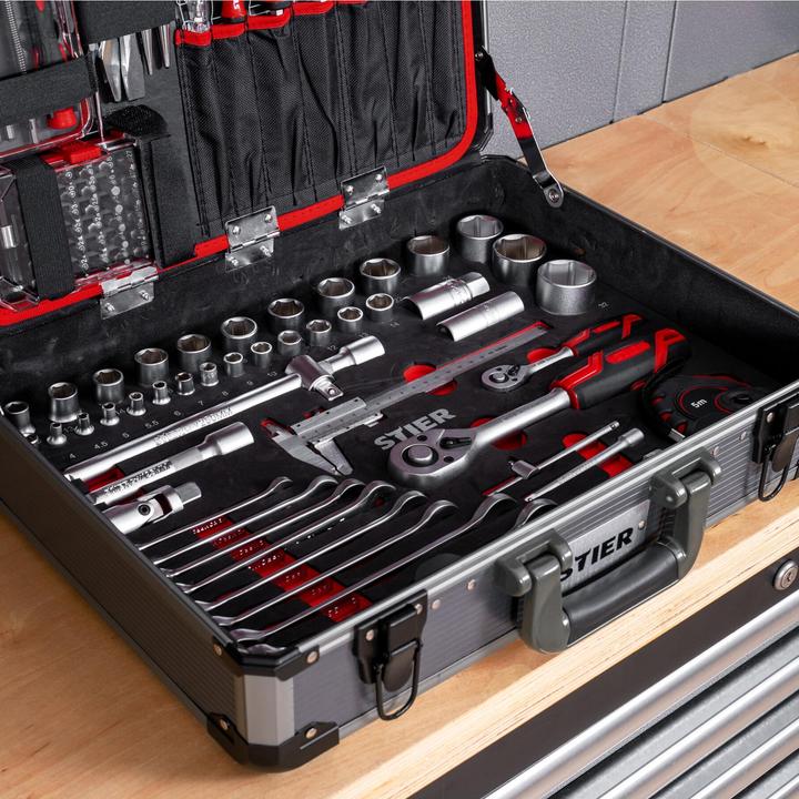 Image du produit Stier Jeu de 144 outils universels dans une valise en aluminium (144 pièces)