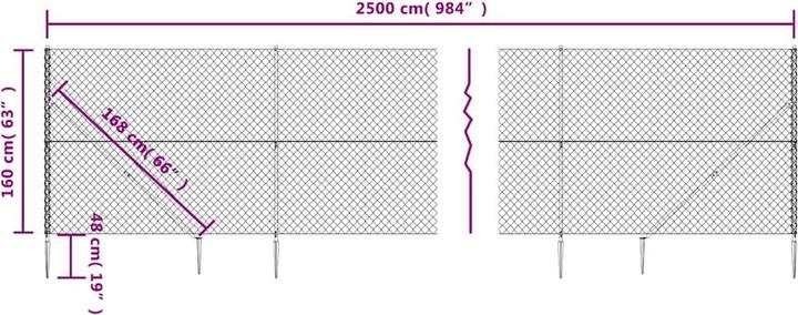 Produktbild vidaXL Maschendrahtzaun