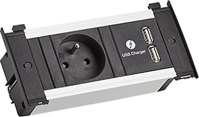 Aluminium, Black, Silver