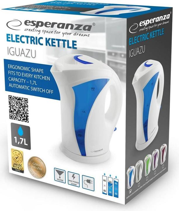 Immagine prodotto Esperanza elettrica Iguazu EKK018B (2200W 1,8l, colore blu) (1.70 l)