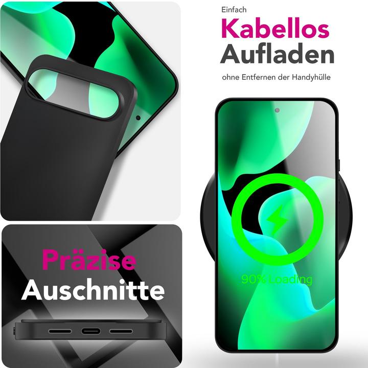 NALIA Strider Custodia Per IPhone 16e, Ultra Sottile 1,28 Mm, TPU Opaco Nero, Copritasti, Antimpronta, Ricarica Wireless