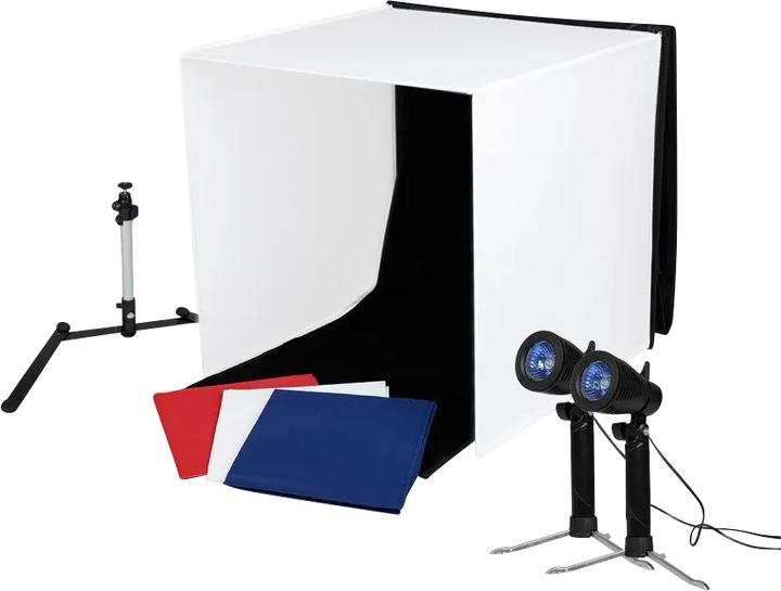 Caruba studio photo portable 60x60x60cm avec lampes halogènes séparées