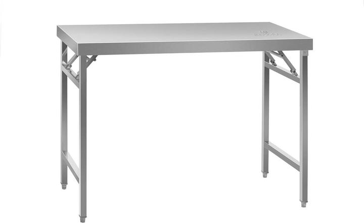 Immagine prodotto Royal Catering Tavolo inox pieghevole - 120 x 60 cm - Acciaio inox (120 cm, 120 cm)
