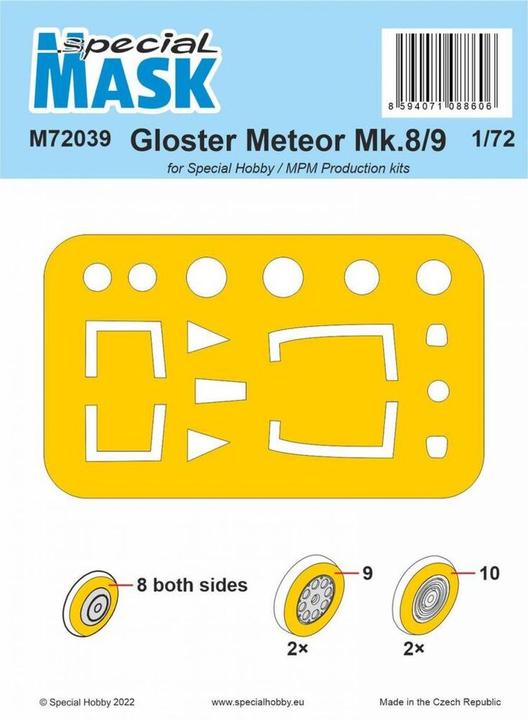 Actual product image Special Hobby Gloster Meteor Mk.8/9 MASK 1/72