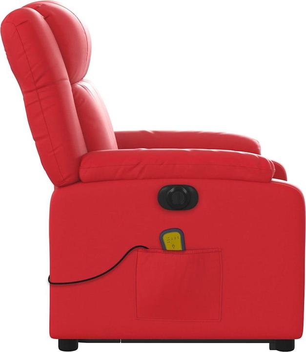 Immagine prodotto VidaXL Poltrona massaggiante con ausilio stand-up poltrona TV elettrica in similpelle rossa