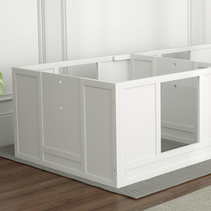 Immagine prodotto PawHut Wurfkiste für Welpen Kiefernholz, MDF Weiss (Cuccia per cani)