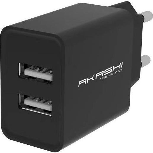 Thumbnail - Akashi Dual USB-A 2.4A (12 W), USB Ladegerät, Schwarz