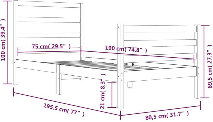 Actual product image vidaXL Callan (75 x 190 cm)