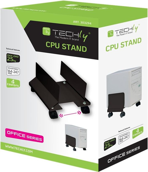 Produktbild Techly Systemschrankhalterung - Schwarz