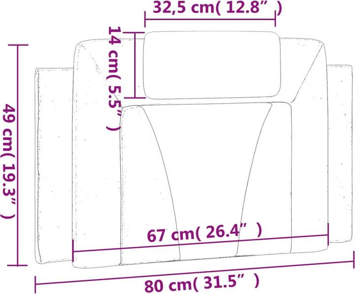 Immagine prodotto vidaXL Kopfteil-Kissen (3 x 80 x 49 cm)