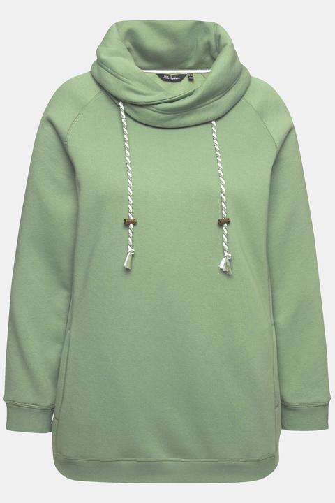 Actual product image Ulla Popken Drawstring Collar Long Sleeve Sweatshirt