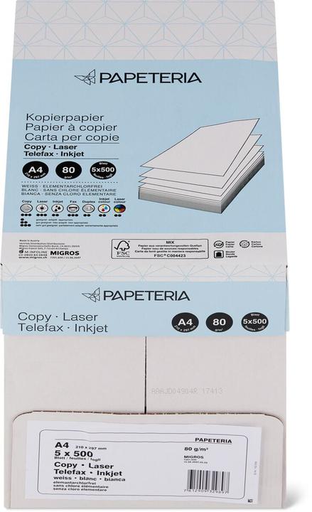 Immagine prodotto Papeteria Carta per fotocopie (80 g/m², 2500 x, A4)