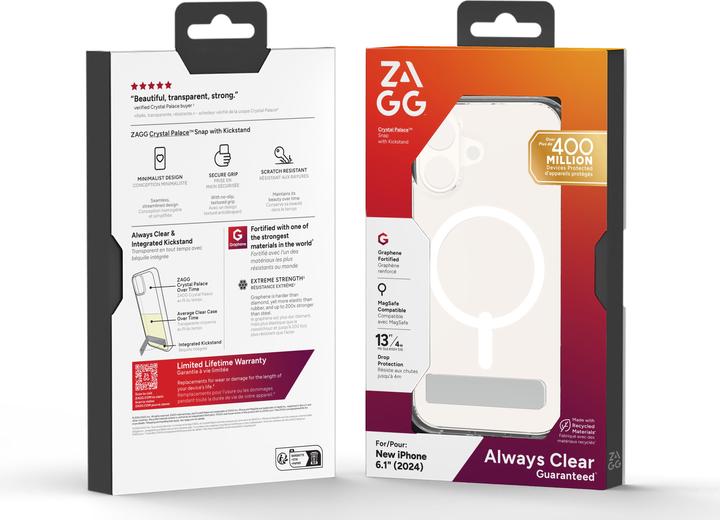 Actual product image Zagg Crystal Palace Snap w/Kickstand (Apple iPhone 16)