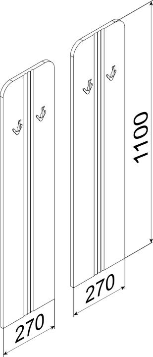 Actual product image VCM Wooden Set Hallway Furniture Coat Rack Coat Hooks Wardrobe Panel Balia