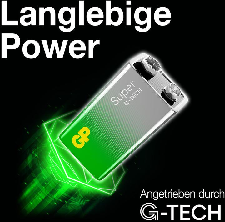 Produktbild GP Batteries 9 V Batterie Super Alkaline Batterien 9V, 8er (1 Stk., 9V Block)
