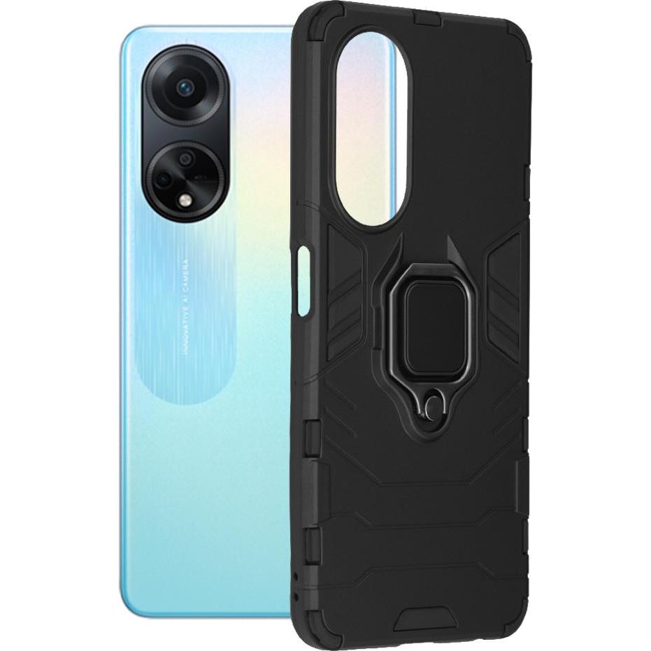 Techsuit - Silicone Shield - Oppo A98 5G - Black (Oppo A98), Cover smartphone, Nero