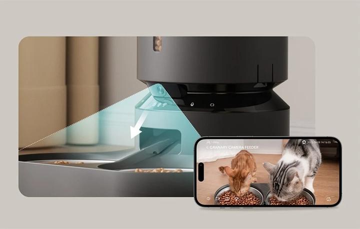 Actual product image Petlibro Granary camera kama dispenser with double bowl, 5L (black) (500 cl)