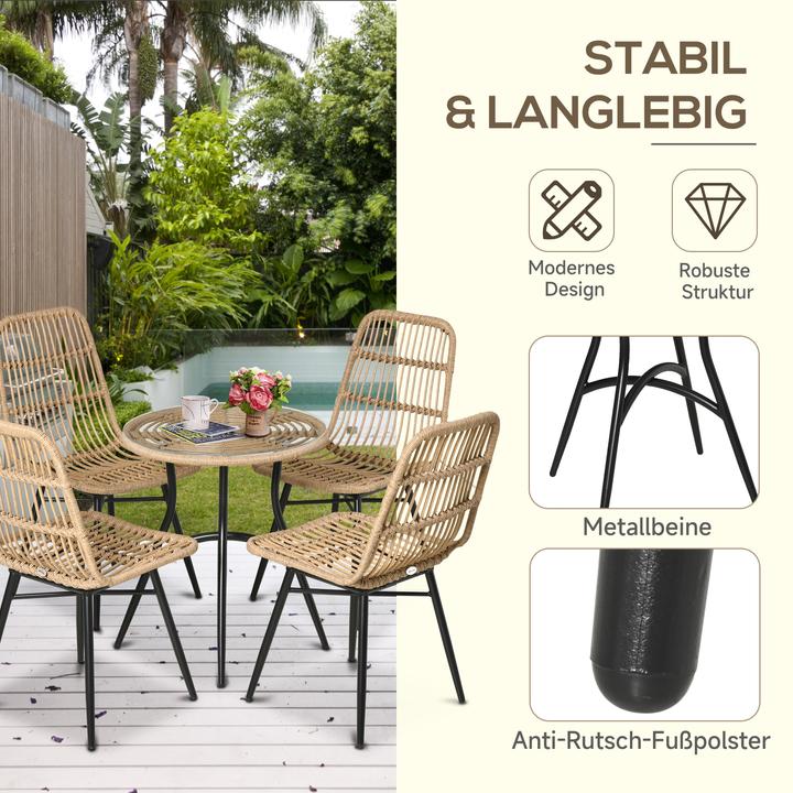 Produktbild Outsunny Gartenmöbel-Set mit geflochtenem Design (60 cm)
