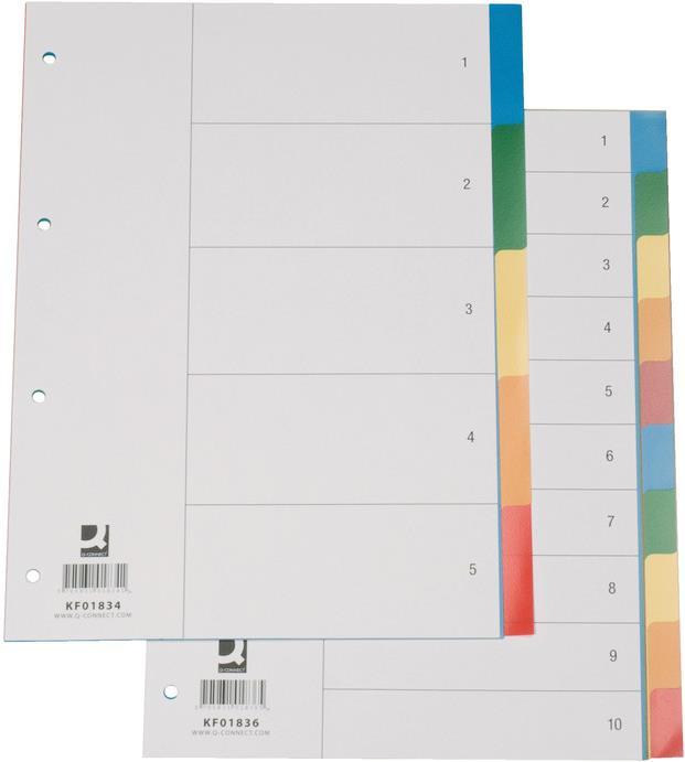 Immagine prodotto Q-Connect Register Vollformat aus PP, farbig