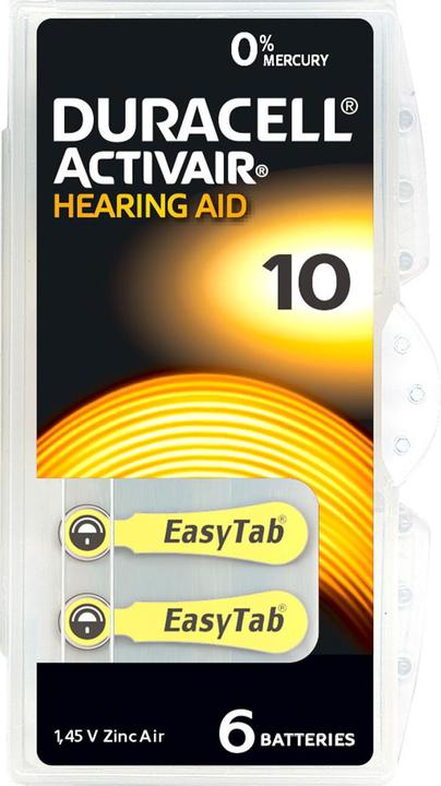 Actual product image Duracell Hörgeräte-Batterien ZA 10, 1.45 V, 90 mAh, 2x 6er-Sparpack (12 pcs., 10, 90 mAh)