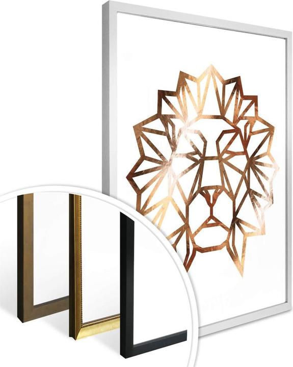 Produktbild Trenddeko Origami Löwenkopf - Kupferoptik (100 x 120 cm)