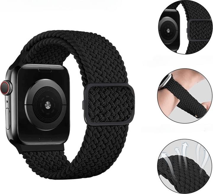 Image du produit Cover-Discount Apple Watch 44/45/46/49mm - Bracelet de remplacement en tissu nylon tressé (Nylon)
