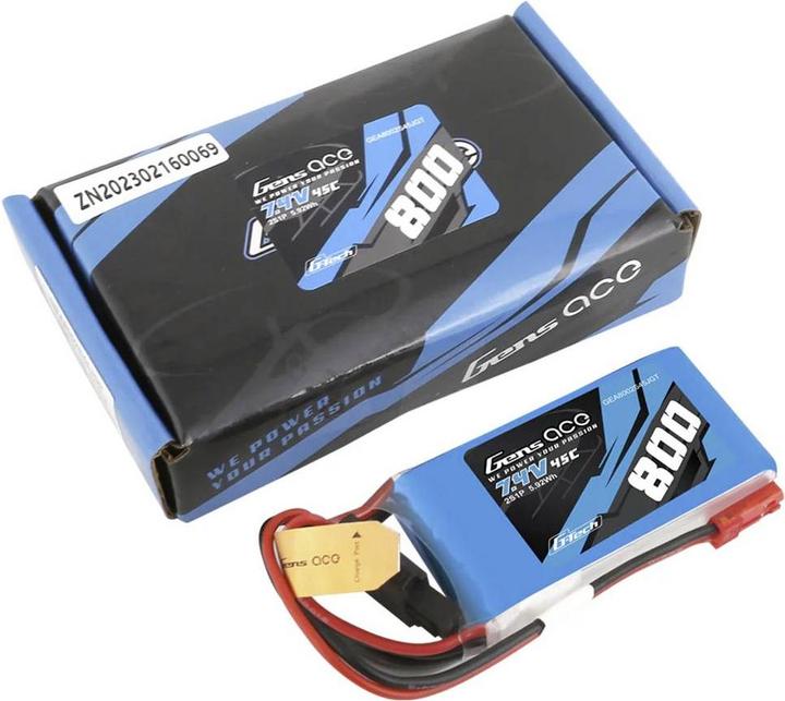 Produktbild Gens Ace G-Tech Lipo 800mah 7,4V 45C 2S1P Lipo Battery Pack (7.40 V, 800 mAh)