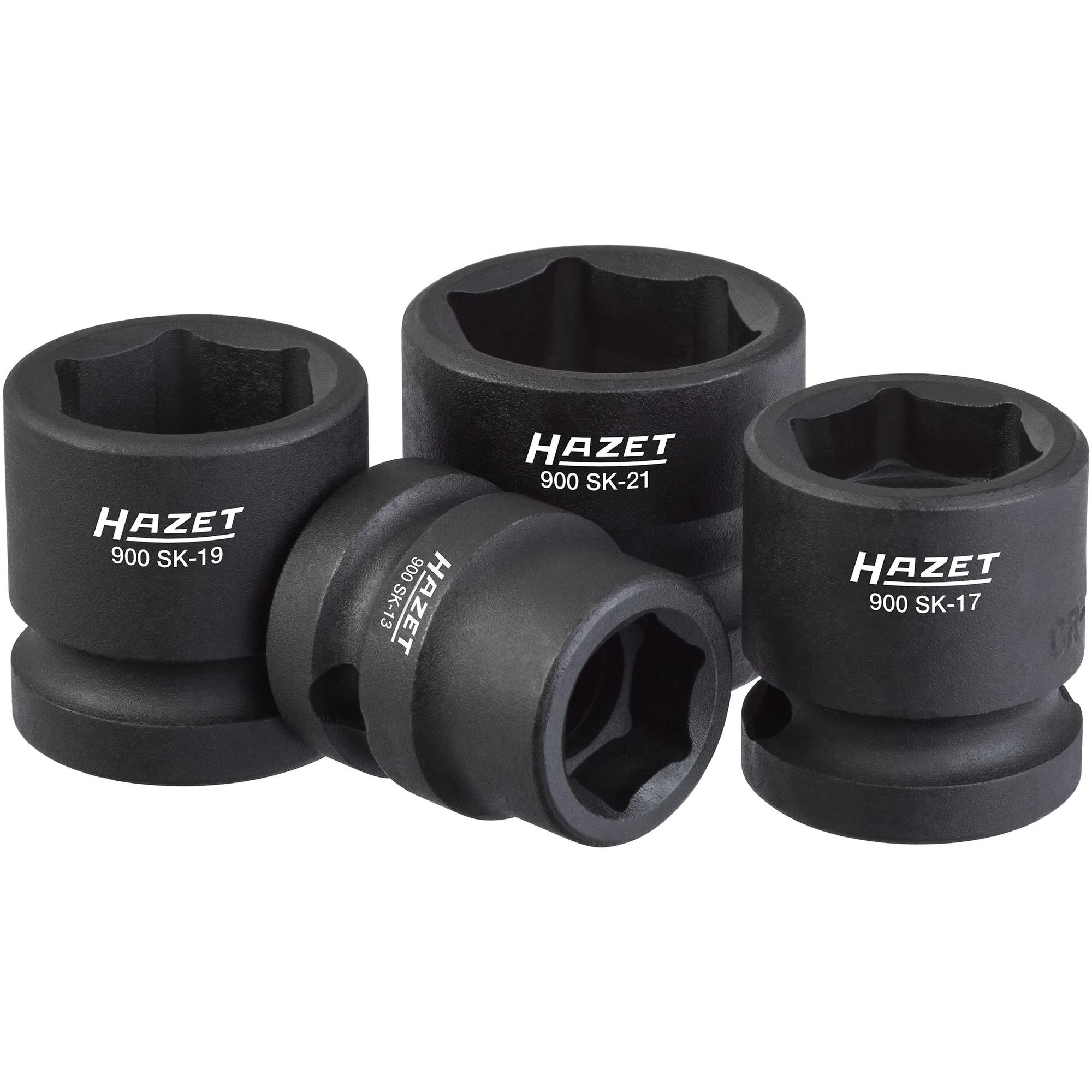 HAZET, Steckschlüssel + Stecknuss, Schlag-, Maschinenschrauber Steckschlüssel Satz 900SK/4 ∙ Vierkant12,5 mm (1/2 Zoll) ...