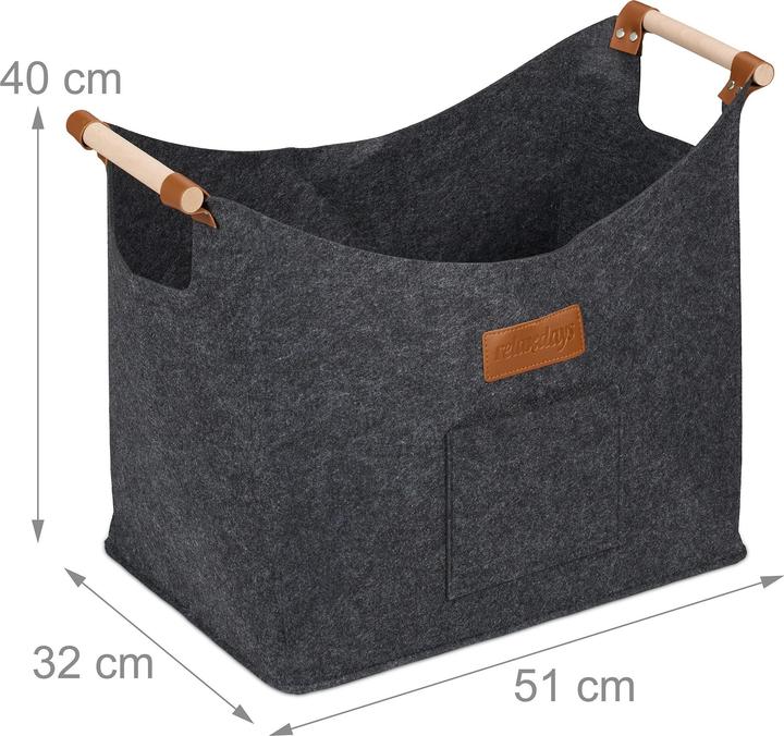 Image du produit Relaxdays Panier à bois décoratif