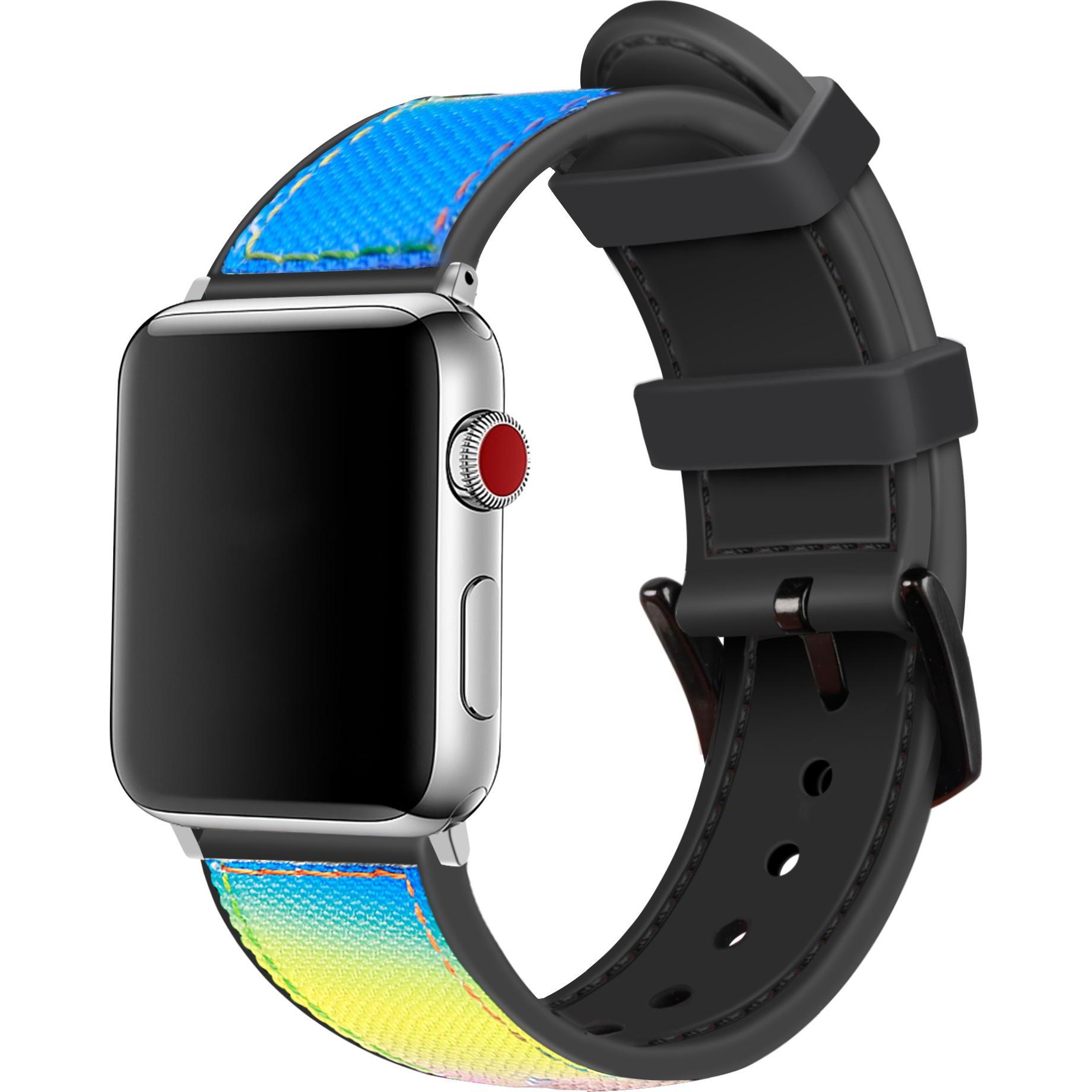 Thumbnail - Strap-it Armband (Silikon, Nylon, Apple Watch), Uhrenarmband, Mehrfarbig