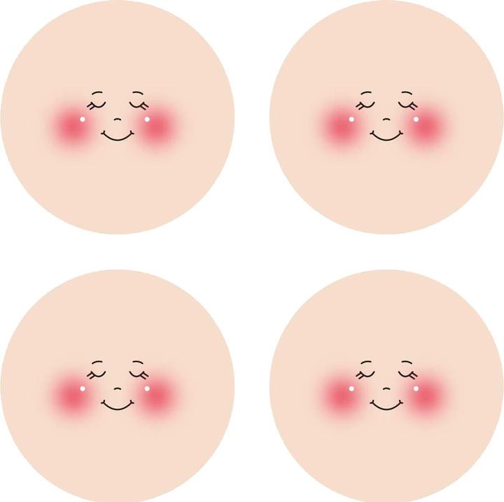 Actual product image Stafil Faces on jersey fabric "Lisa", Ø 4 cm