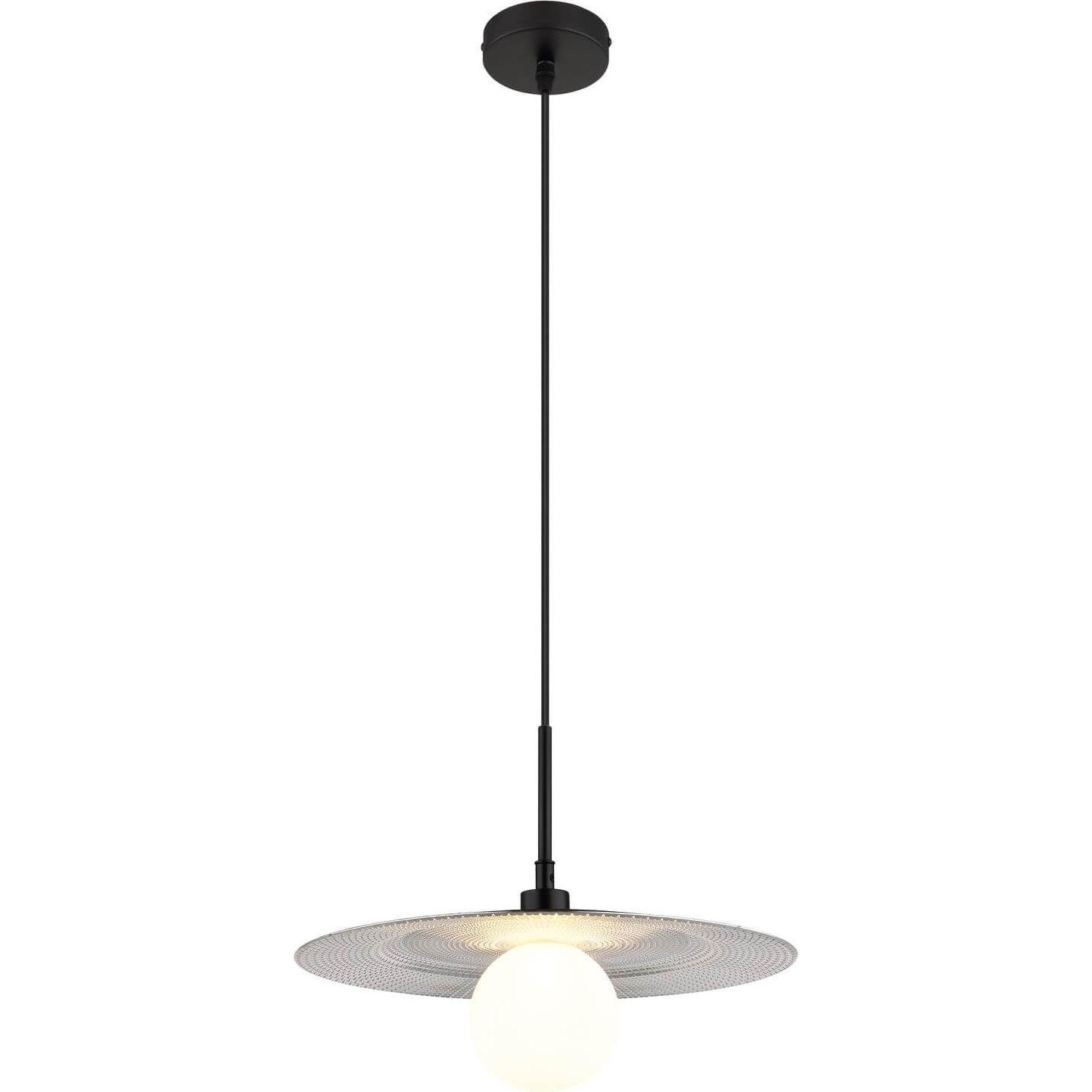 Globo, Lampada a sospensione, Lampada a sospensione Riga G9 LED nero opaco, metallo Ø33cm 15637