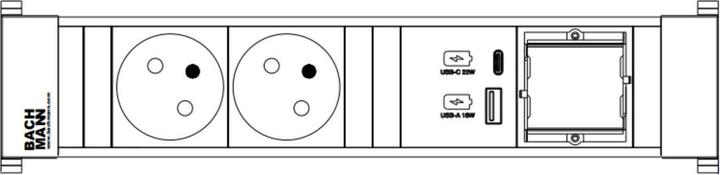 Produktbild Bachmann Power Frame M 2xUTE 916.5281xUSB A&C 22W 1xCM 0.2m GST18 (2x, CEE 7/3, CEE 7/5)