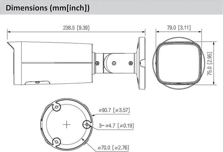 Actual product image Dahua IPC-HFW3449TP-ZS-IL IP-Kamera 4MPx TN IR PoE (2688 x 1520 pixels)