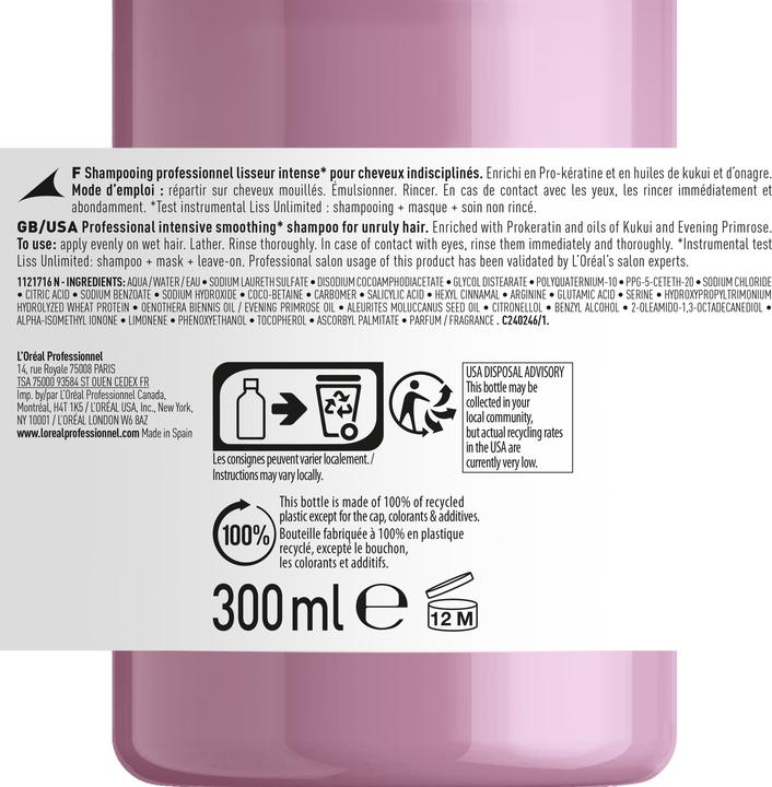 Image du produit L'Oréal Professionnel Serie Expert Liss Unlimited (300 ml, Shampoing liquide)