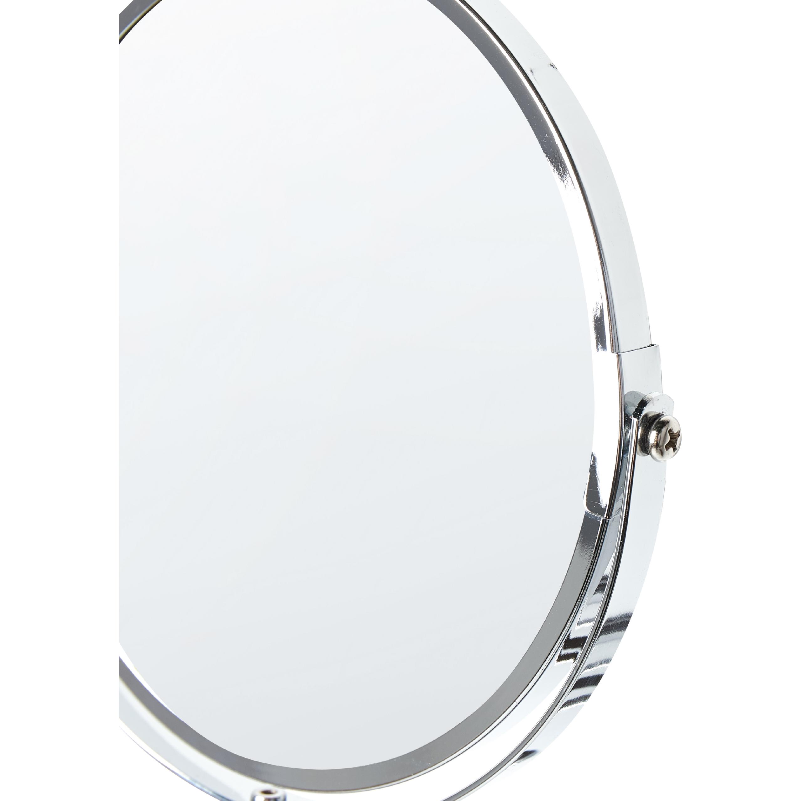 Beliani, Kosmetikspiegel, Wandspiegel mit Ausziehfunktion ø 19 cm Silber YVELINES