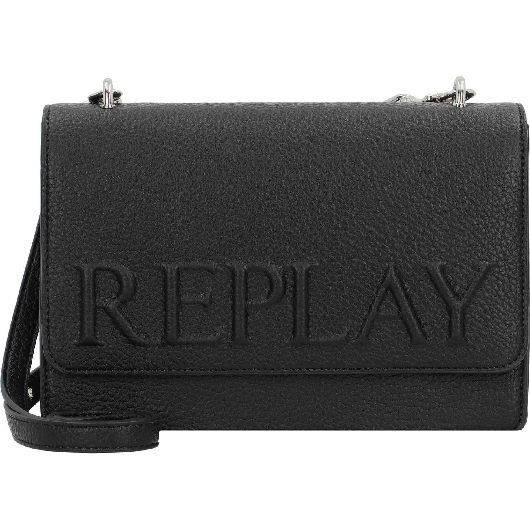 Replay, Handtasche, Umhängetasche 25 cm, Schwarz