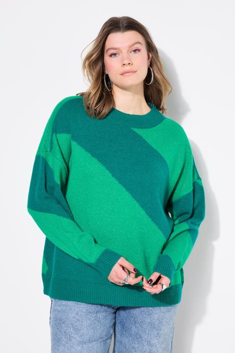 Image du produit Studio Untold Pull oversize, larges rayures en diagonale (42, 44)