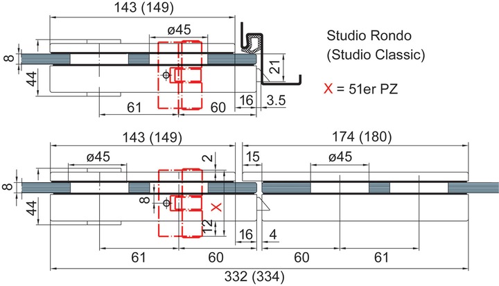 Productafbeelding Dormakaba Glasdeurslot sets Studio Classic