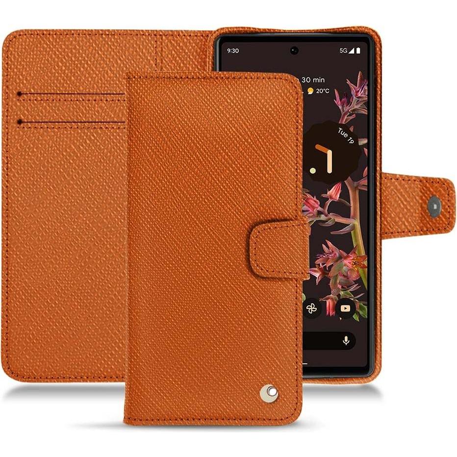 Noreve Lederschutzhülle (Google Pixel 6), Smartphone Hülle, Orange