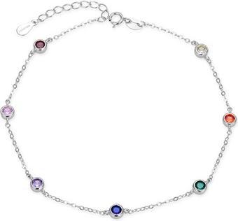 Actual product image Agato Silver bracelet with coloured zircons AGB767/21
