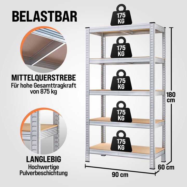 Immagine prodotto Monzana 2x scaffali di stoccaggio