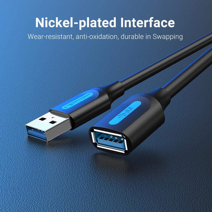 Produktbild Vention USB 3.0 male to female extension cable CBHBI 3m Black PVC (3 m, USB 3.0)