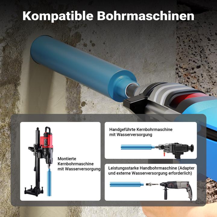 Produktbild Wiltec Diamantbohrkrone Shark Ø82mm Bohrkrone 450mm 1¼ UNC Diamantbohrer Beton (82 mm)