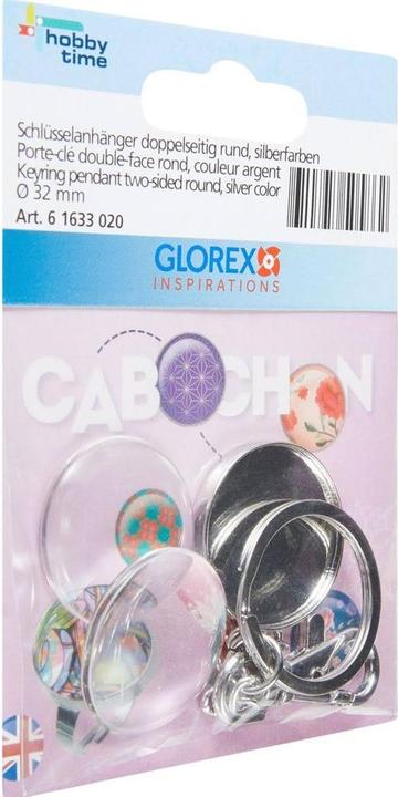 Immagine prodotto Glorex Portachiavi bifacciale rotondo argento Ø32mm