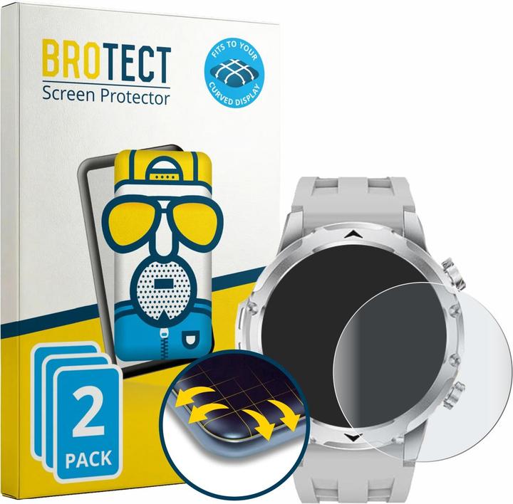 Produktbild BROTECT Fullscreen für FitVigor Smartwatch 1.53" Schutzfolie Displayschutz Folie Matt Entspiegelungsfolie