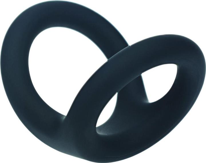 Actual product image Shots Double O Silicone Cockring - L - Black (6 cm)