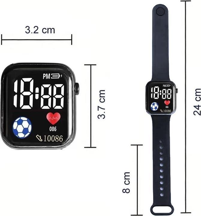 Image du produit Cbx Fashion LED montre numérique avec bracelet en silicone 12 heures d'affichage noir (37 mm)